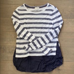 Navy and white stripped shirt